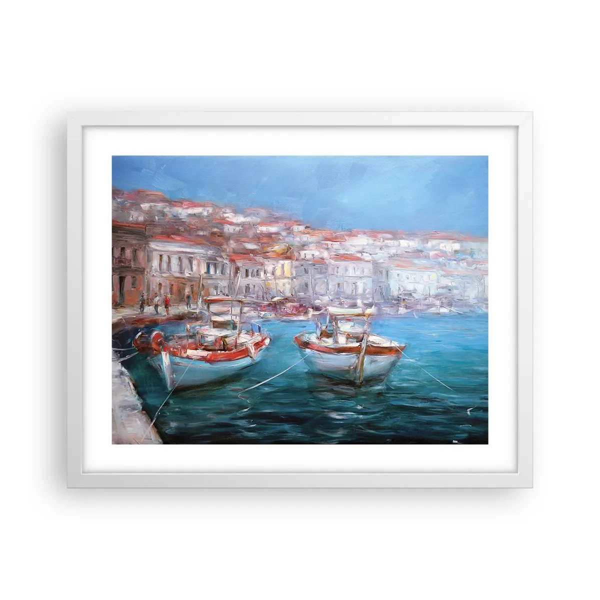 Poster in een witte lijst - Italiaanse baai - 50x40 cm