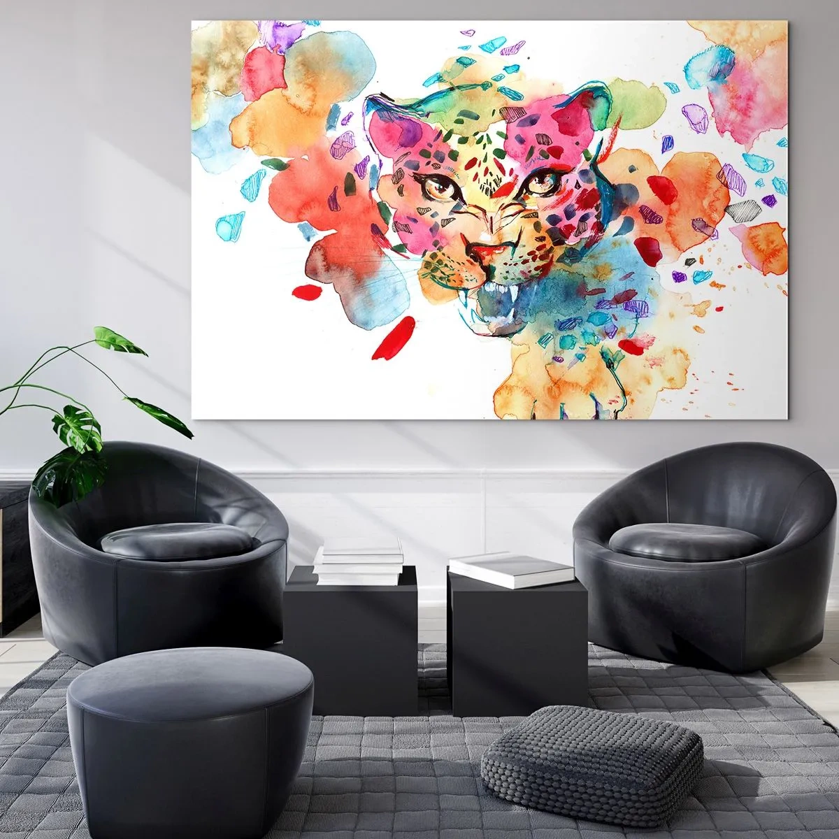 Schilderen op glas - Schoonheid en het beest - 120x80 cm