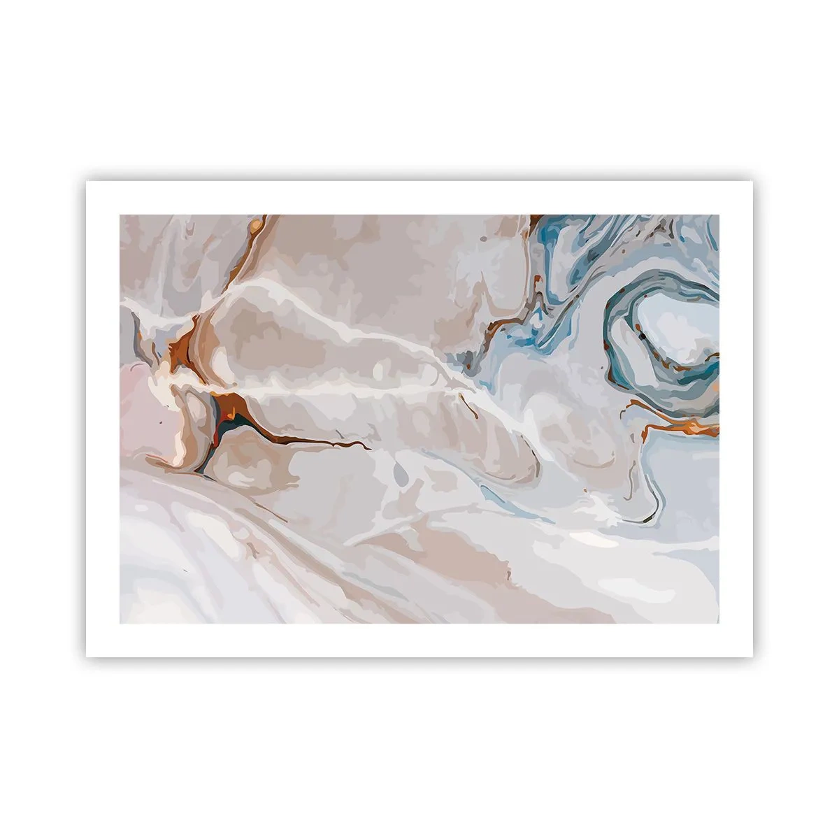 Poster - Blauw kronkelt onder het wit - 70x50 cm