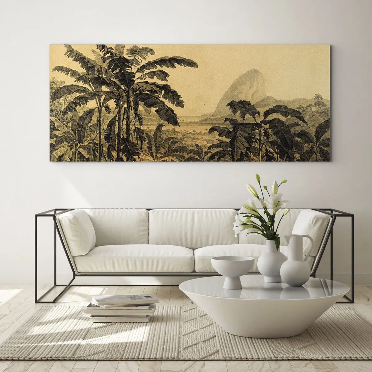 Schilderen op glas - in een koloniaal klimaat - 120x50 cm