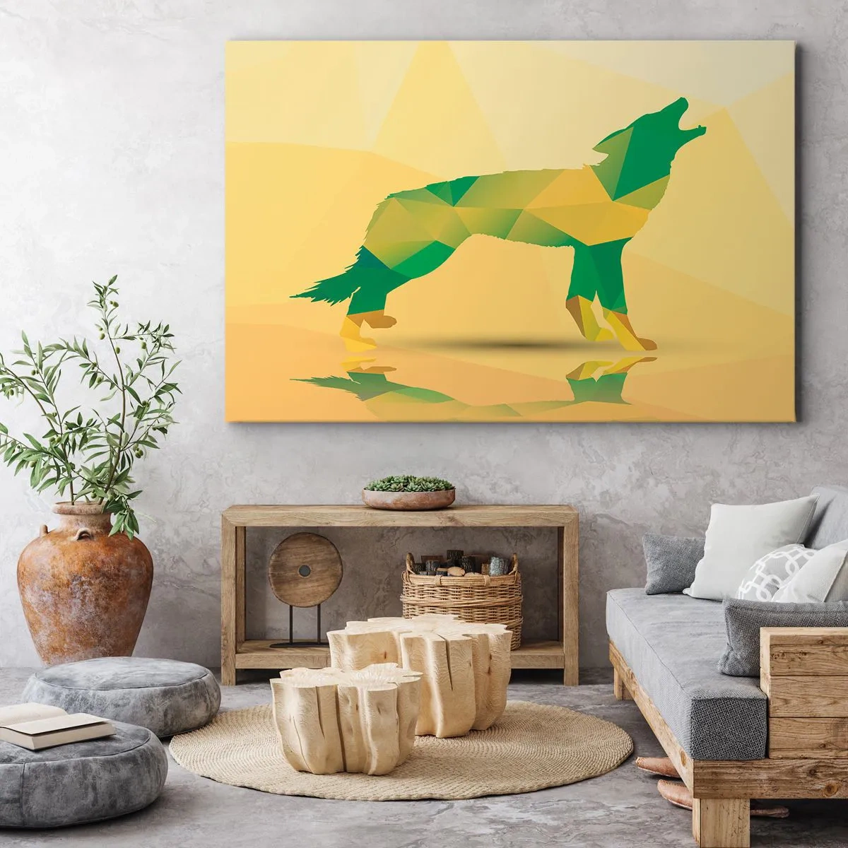 Schilderen op canvas - Een eenzame wolf - 120x80 cm