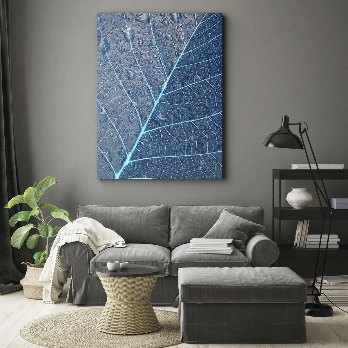 Schilderen op canvas - Leven in blauw - 65x120 cm