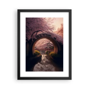 Poster in een zwarte lijst - Japanse lente - 30x40 cm