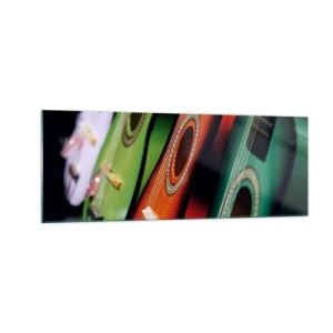 Schilderen op glas - De gitaar heeft vele kleuren - 140x50 cm
