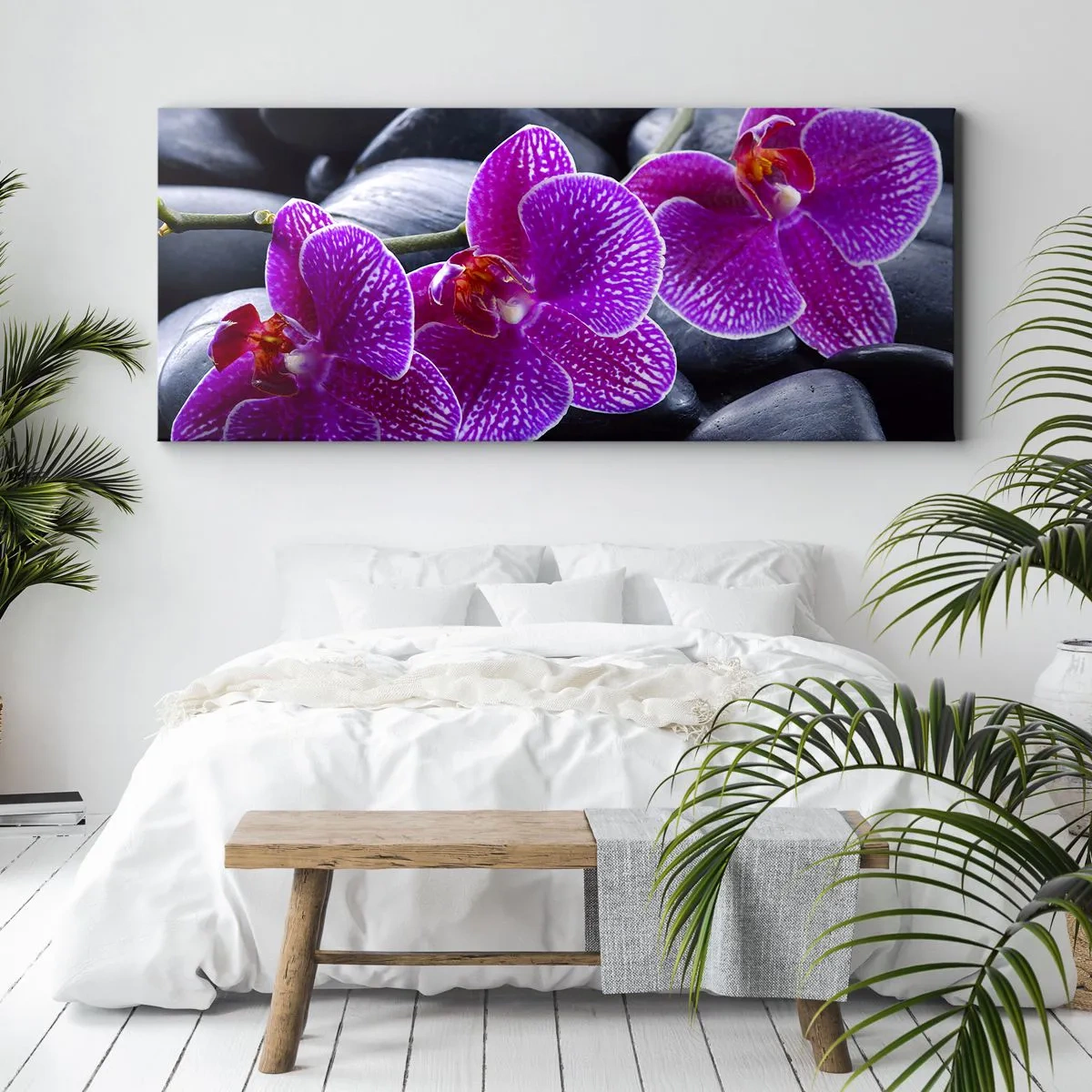 Schilderen op canvas - De stenen gloeiden van verrukking - 90x30 cm