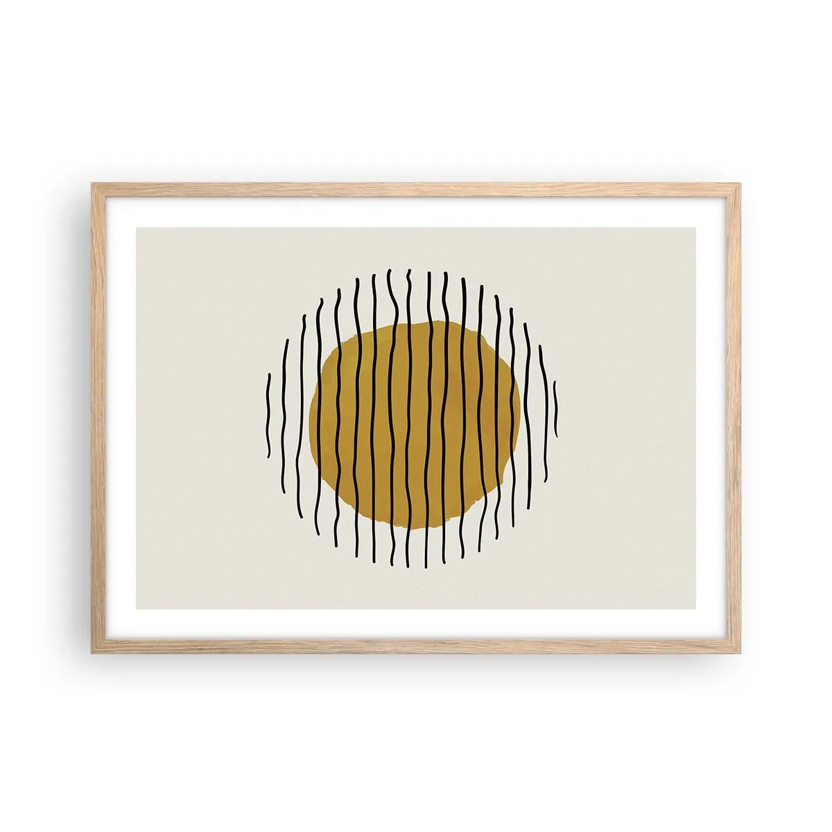 Een poster in een licht eiken lijst - Abstractie trillend van warmte - 70x50 cm