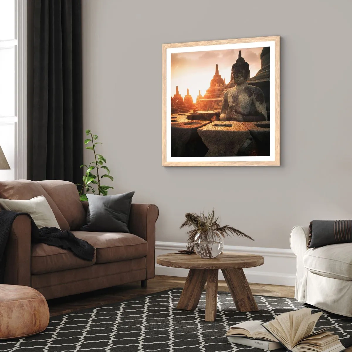 Een poster in een licht eiken lijst - Weer van grote wijsheid - 30x30 cm