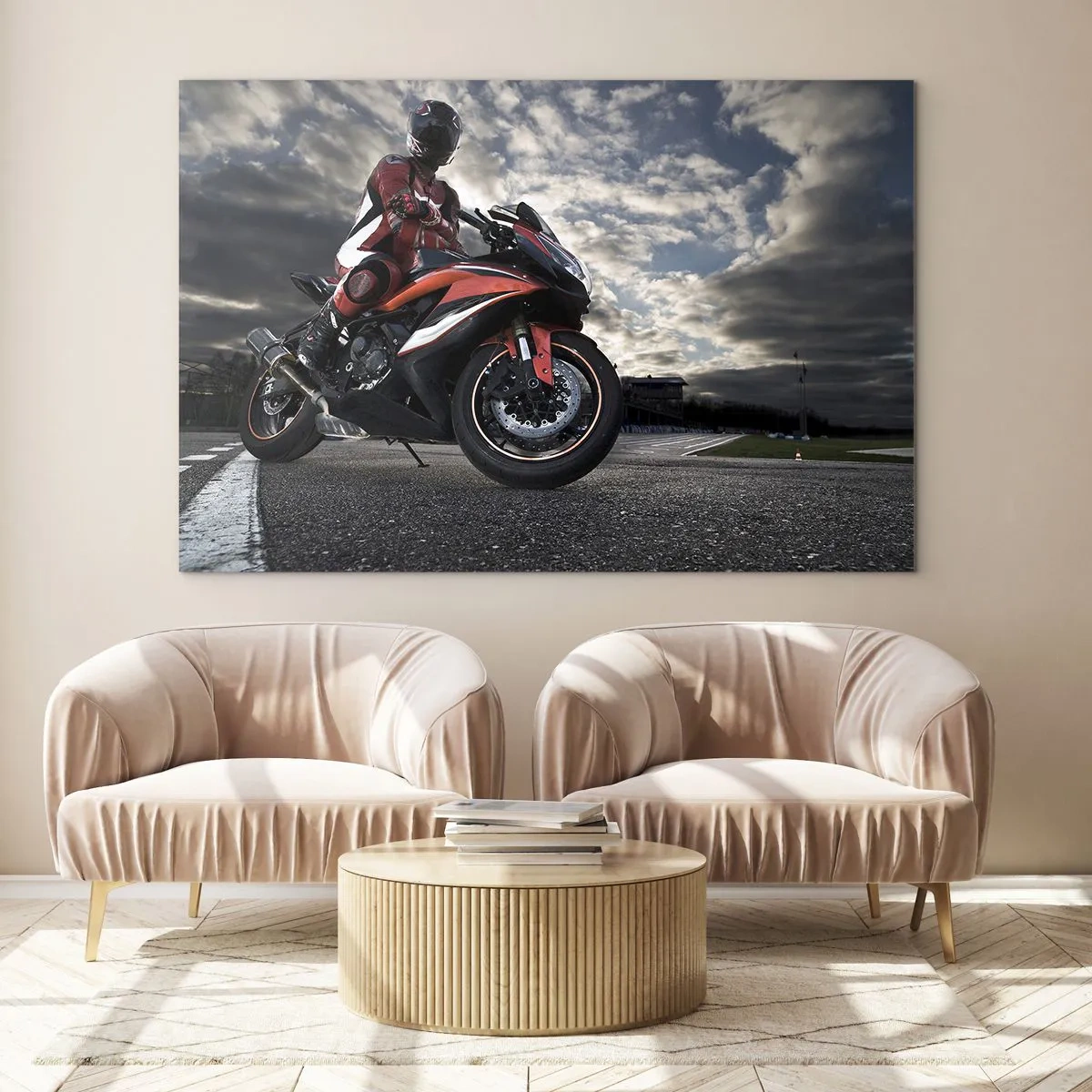 Schilderen op glas - Dark Rider - 120x80 cm