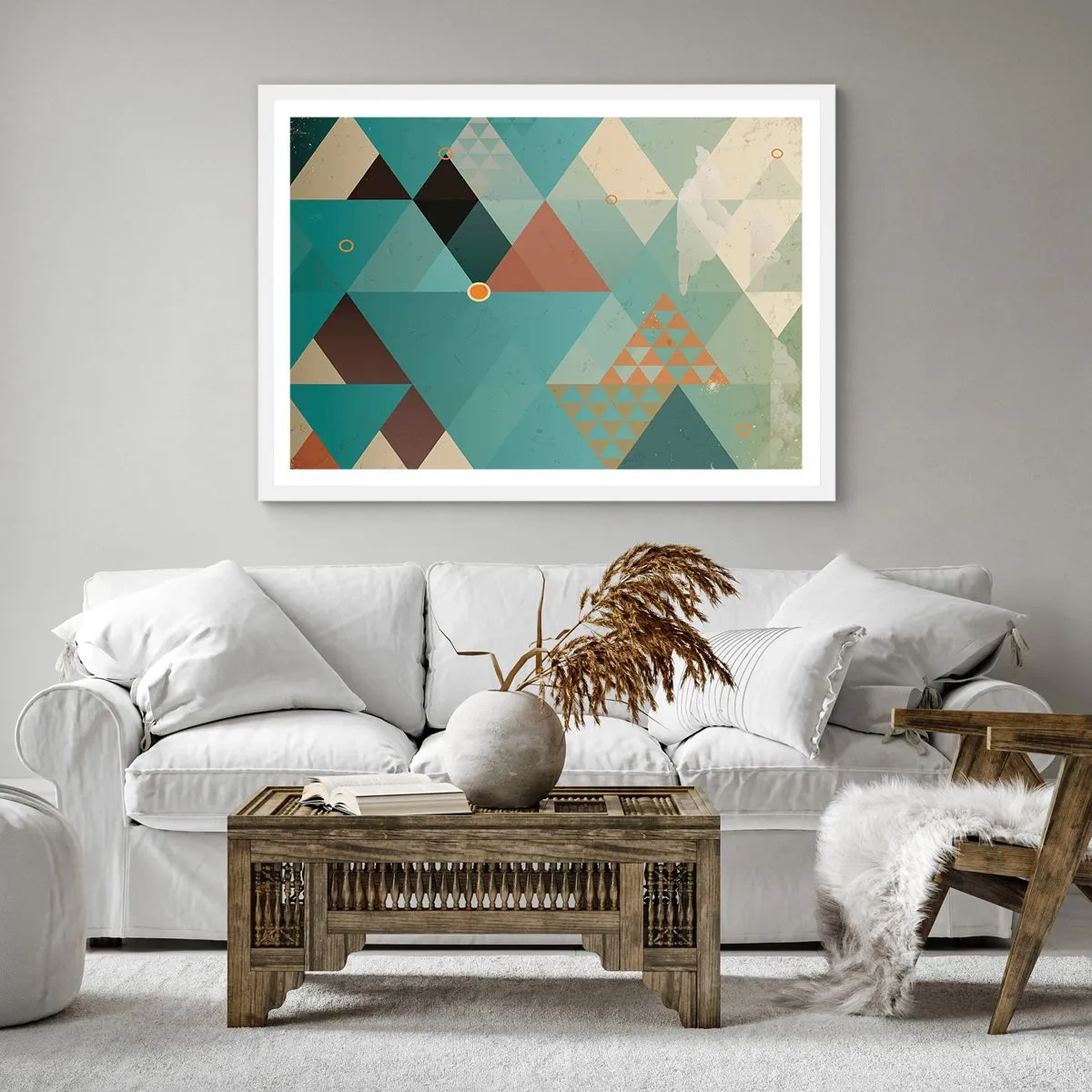 Poster in een witte lijst - Eenheid van veelheid, veelheid van eenheid - 40x40 cm