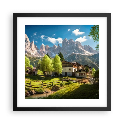 Poster in een zwarte lijst - Alpine idylle - 40x40 cm