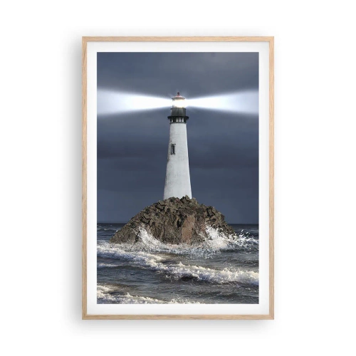 Een poster in een licht eiken lijst - Hier... hier... hier! - 61x91 cm