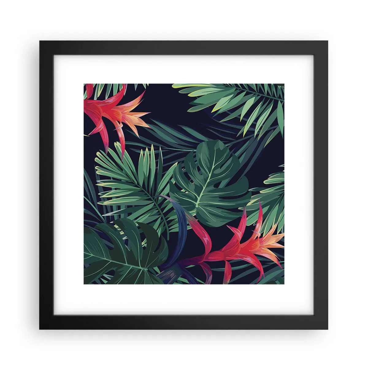 Poster in een zwarte lijst - Ontsteken in het groen - 30x30 cm