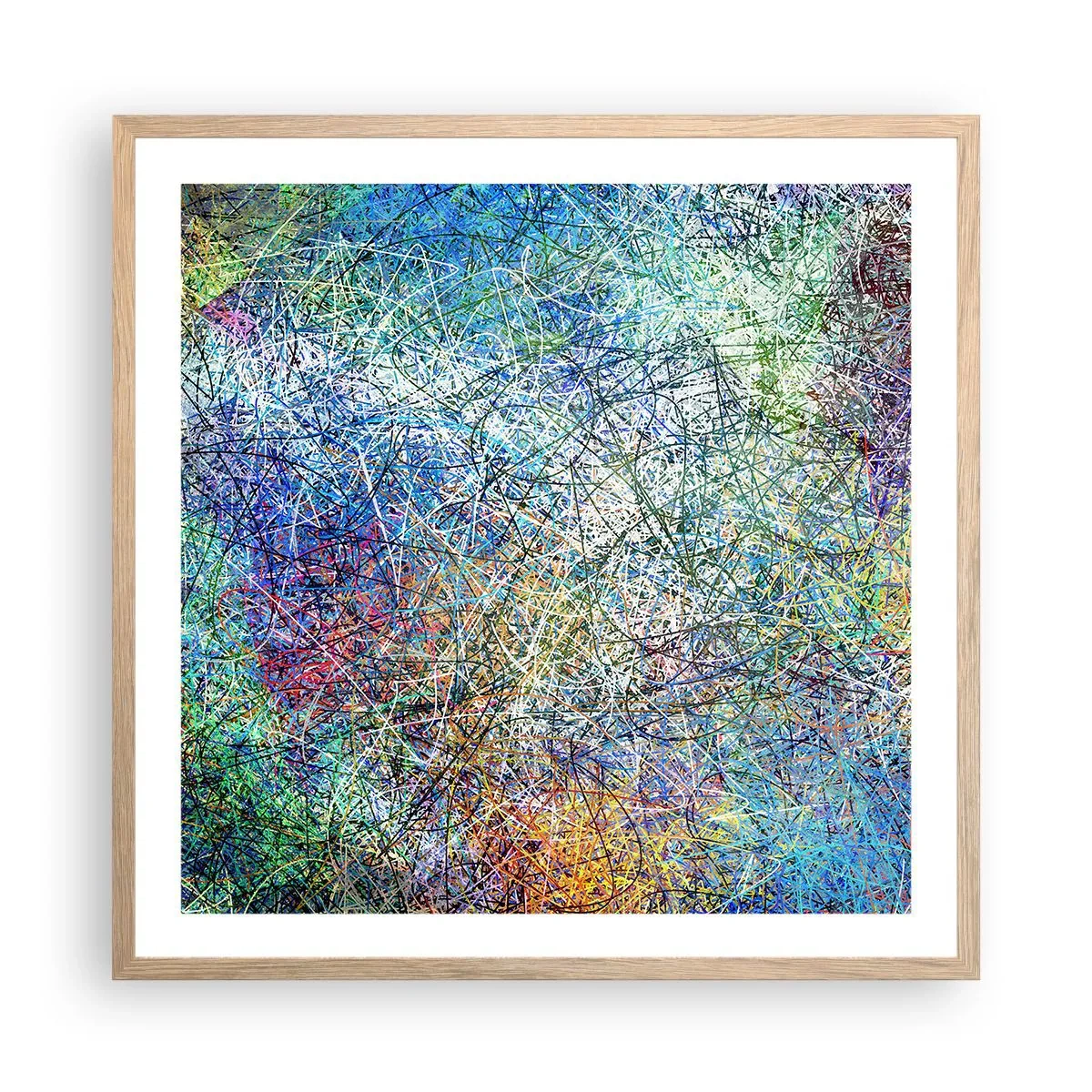 Een poster in een licht eiken lijst - Het is niet zo eenvoudig - 60x60 cm