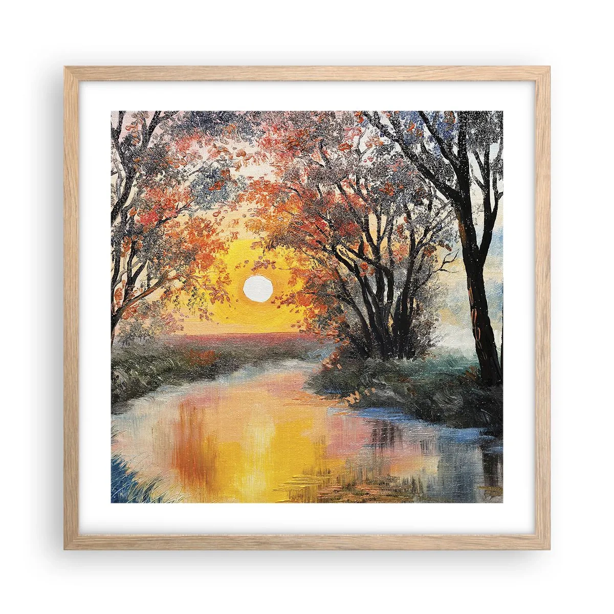 Een poster in een licht eiken lijst - Herfst vibes - 50x50 cm