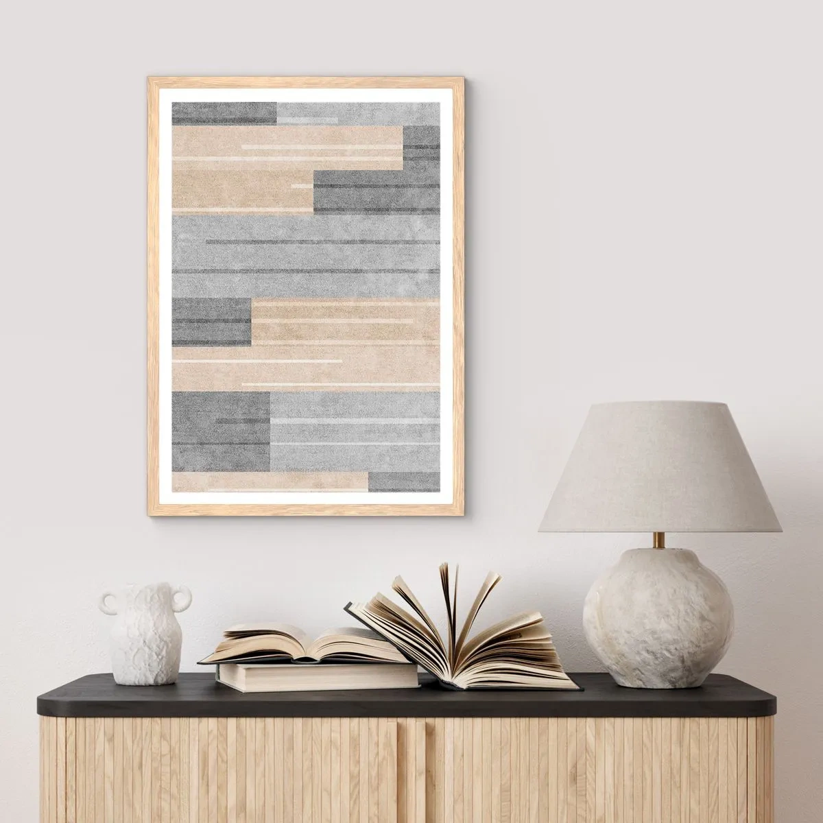 Een poster in een licht eiken lijst - Compositie: houd verticaal - 40x50 cm