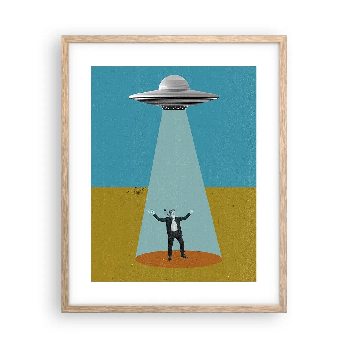 Een poster in een licht eiken lijst - Een nauwe ontmoeting - 40x50 cm