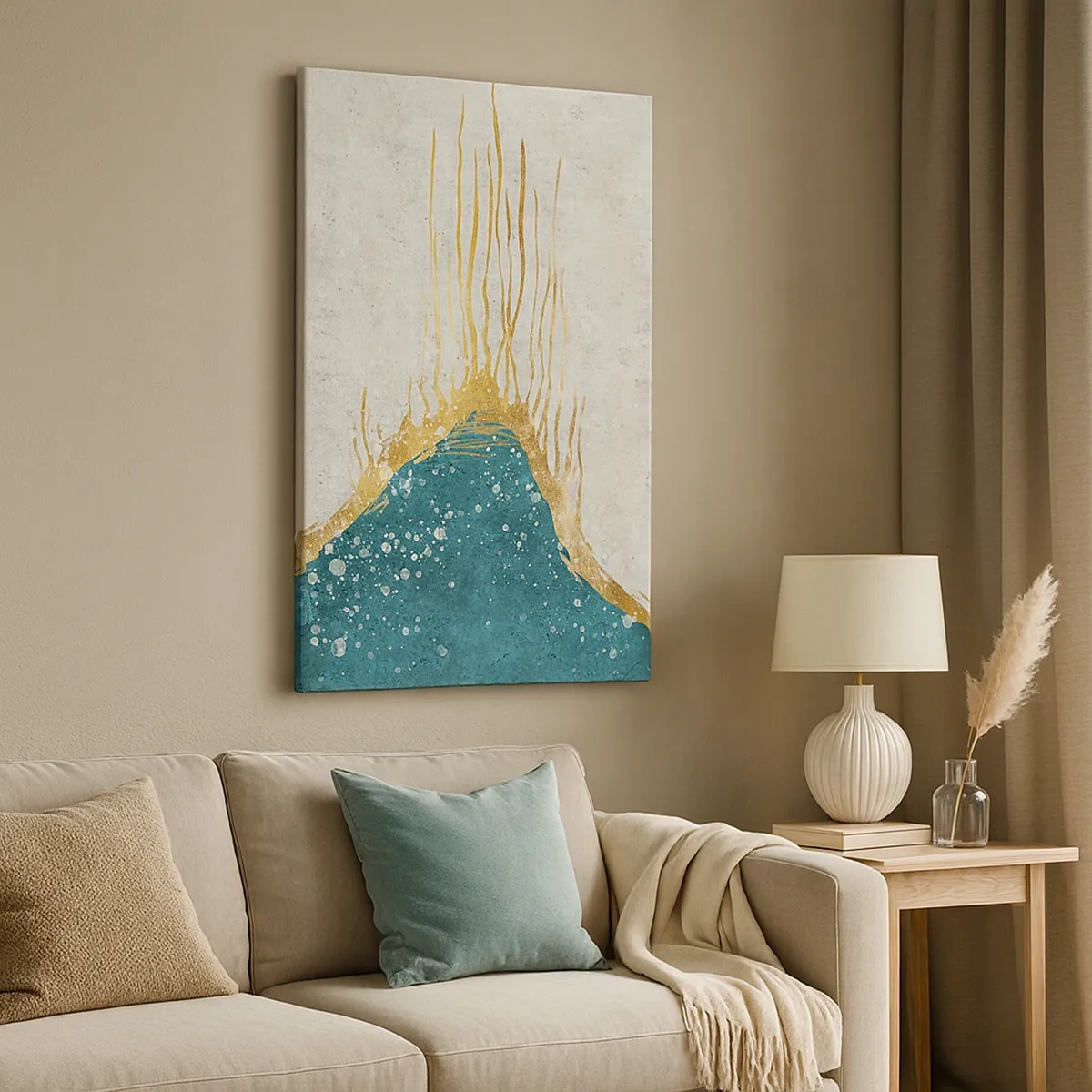 Schilderen op canvas - Gouden vloed - 50x70 cm