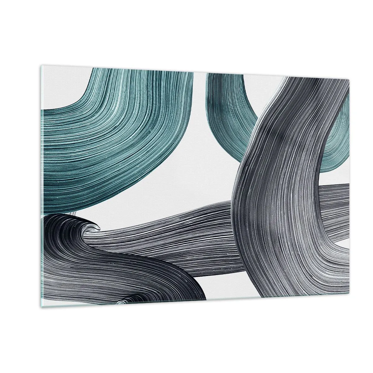 Schilderen op glas - Smaragdgroene en zwarte paden - 120x80 cm