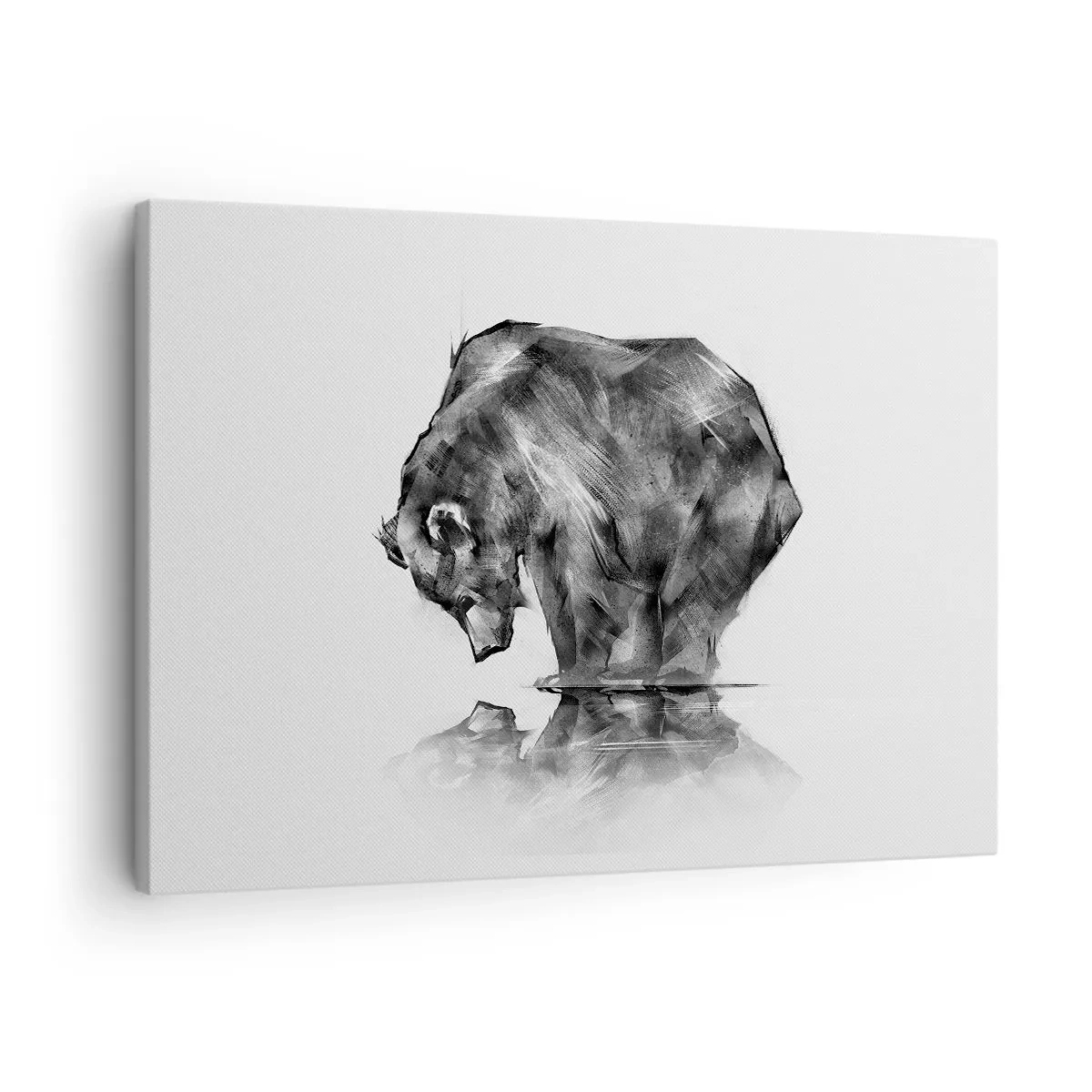 Schilderen op canvas - Een tekening van een beer in minimalistische stijl - 70x50cm - Leuk om een geliefde persoon te zien - Moderne wanddecoratie voor woonkamer en slaapkamer ARTTOR
