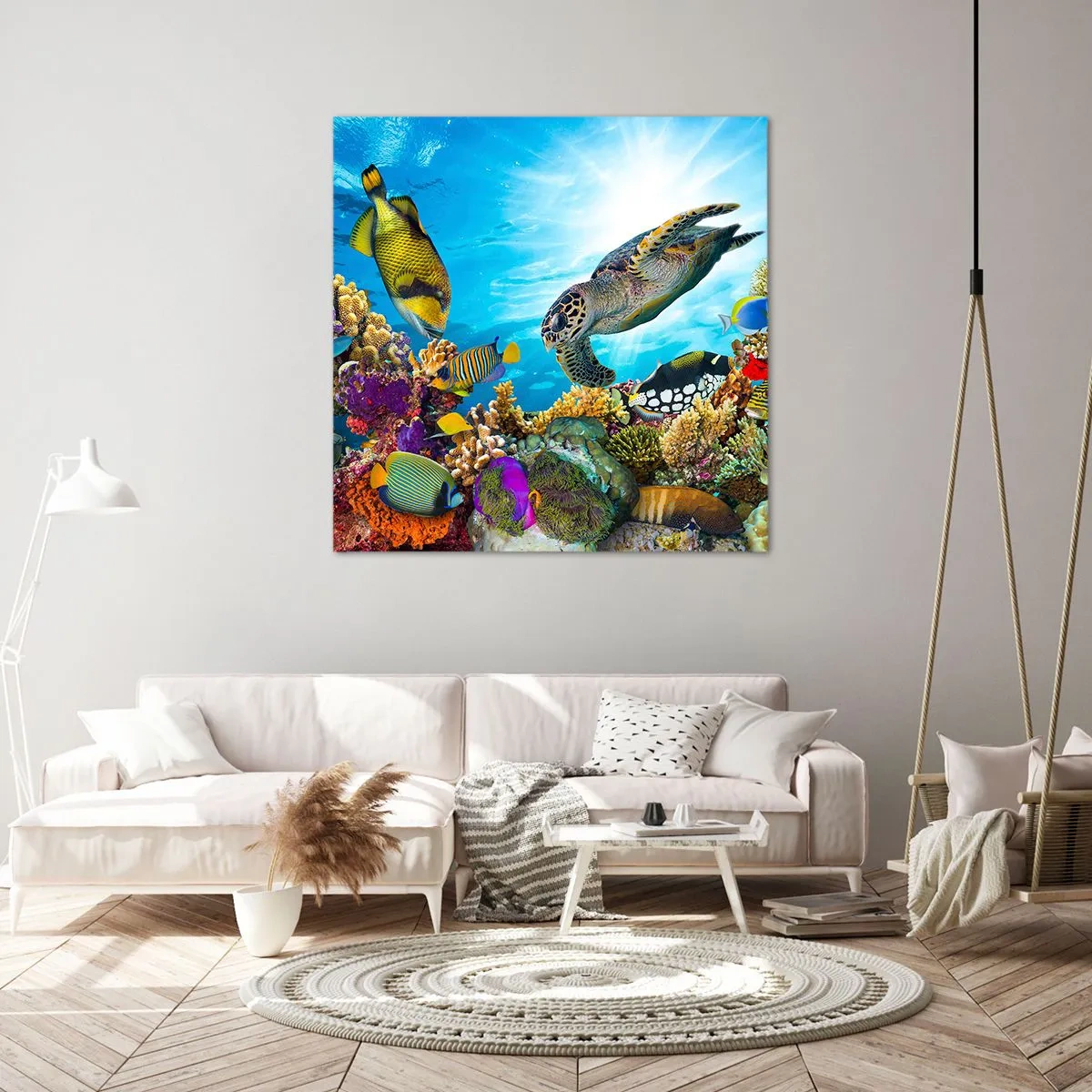 Schilderen op canvas - Koraalpromenade - 60x60 cm