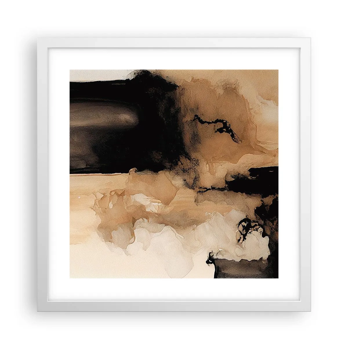 Poster in een witte lijst - Intrigerende abstractie - 40x40 cm
