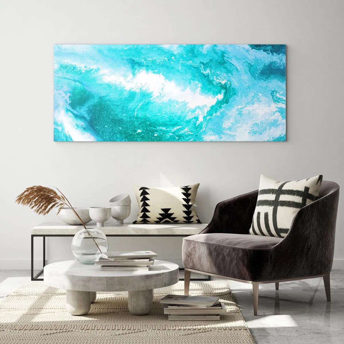 Schilderen op glas - In de kern van het element - 140x50 cm