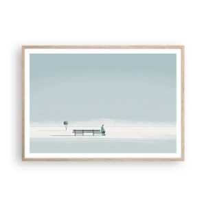 Een poster in een licht eiken lijst - Ja, ik wacht. - 100x70 cm