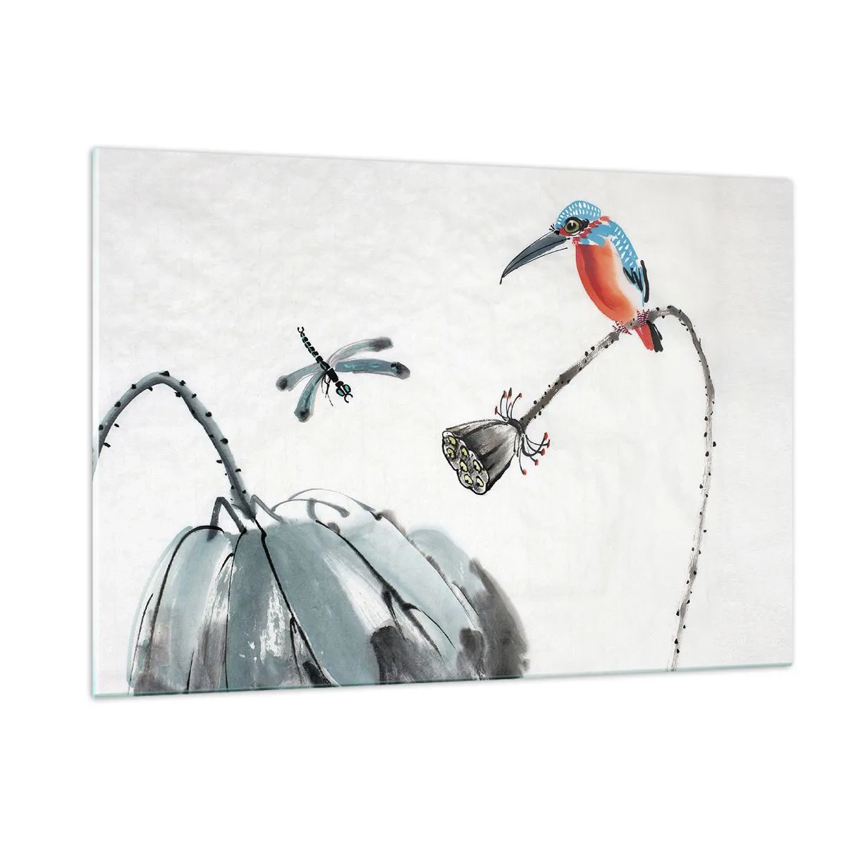 Schilderen op glas - Het leven van de weide - 120x80 cm