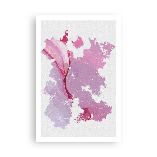 Poster - Kaart van de roze wereld - 61x91 cm