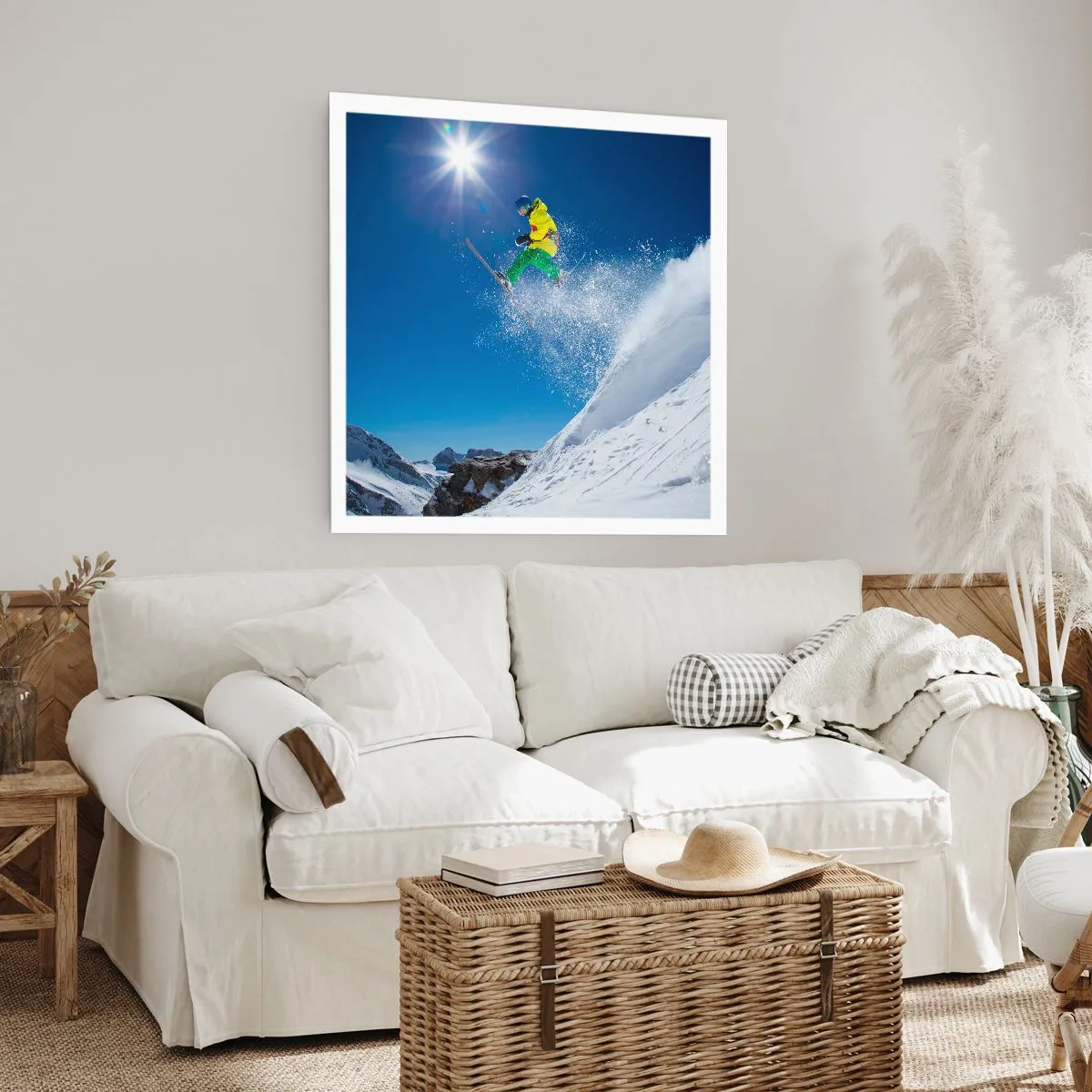 Poster - Dansend met de bergen - 40x40 cm