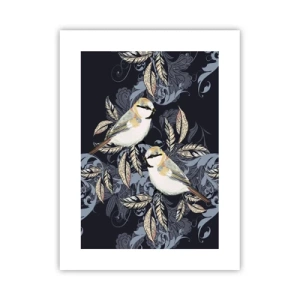 Poster - Geel-blauwe triller - 30x40 cm