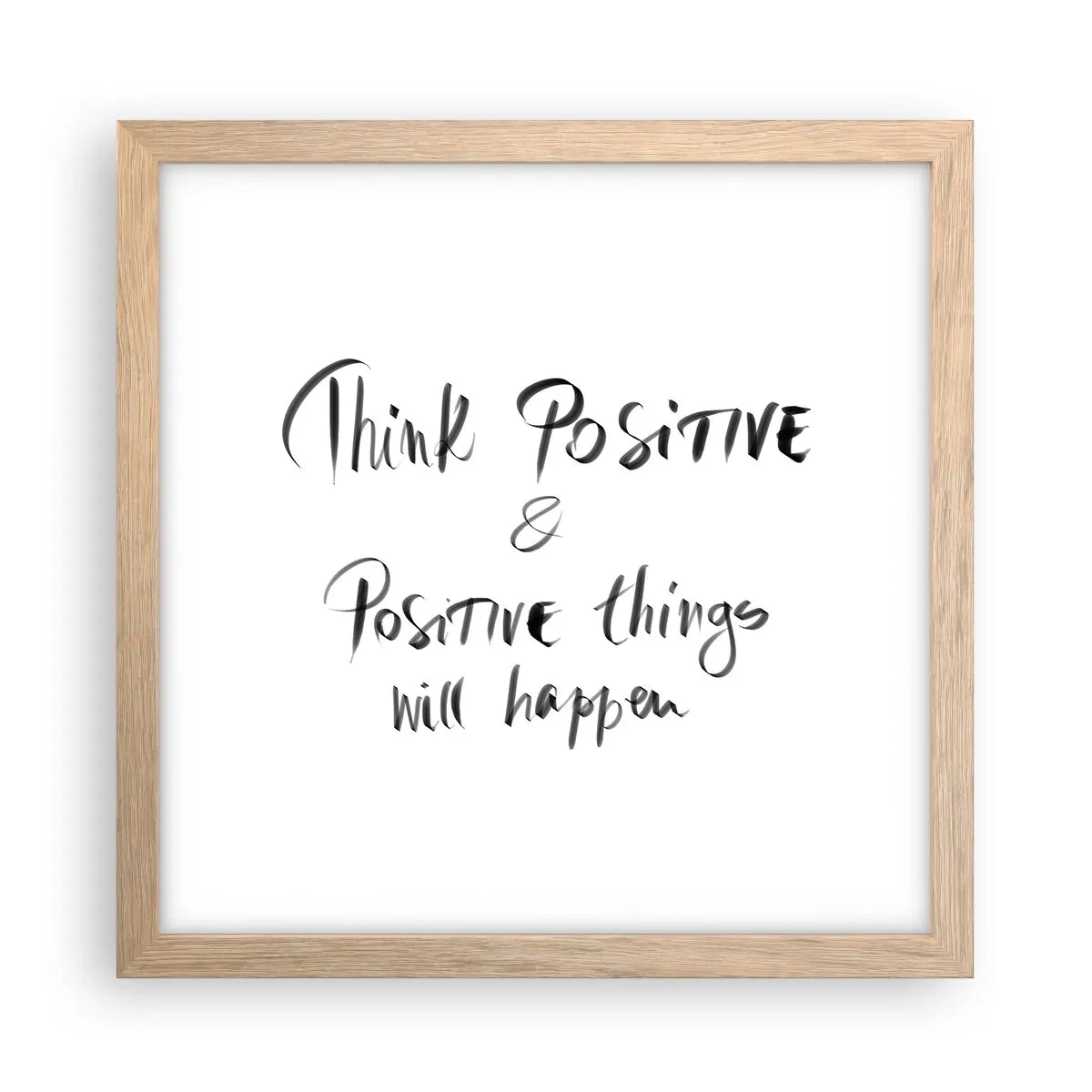 Een poster in een licht eiken lijst - Hoe leef je het leven? - 30x30 cm