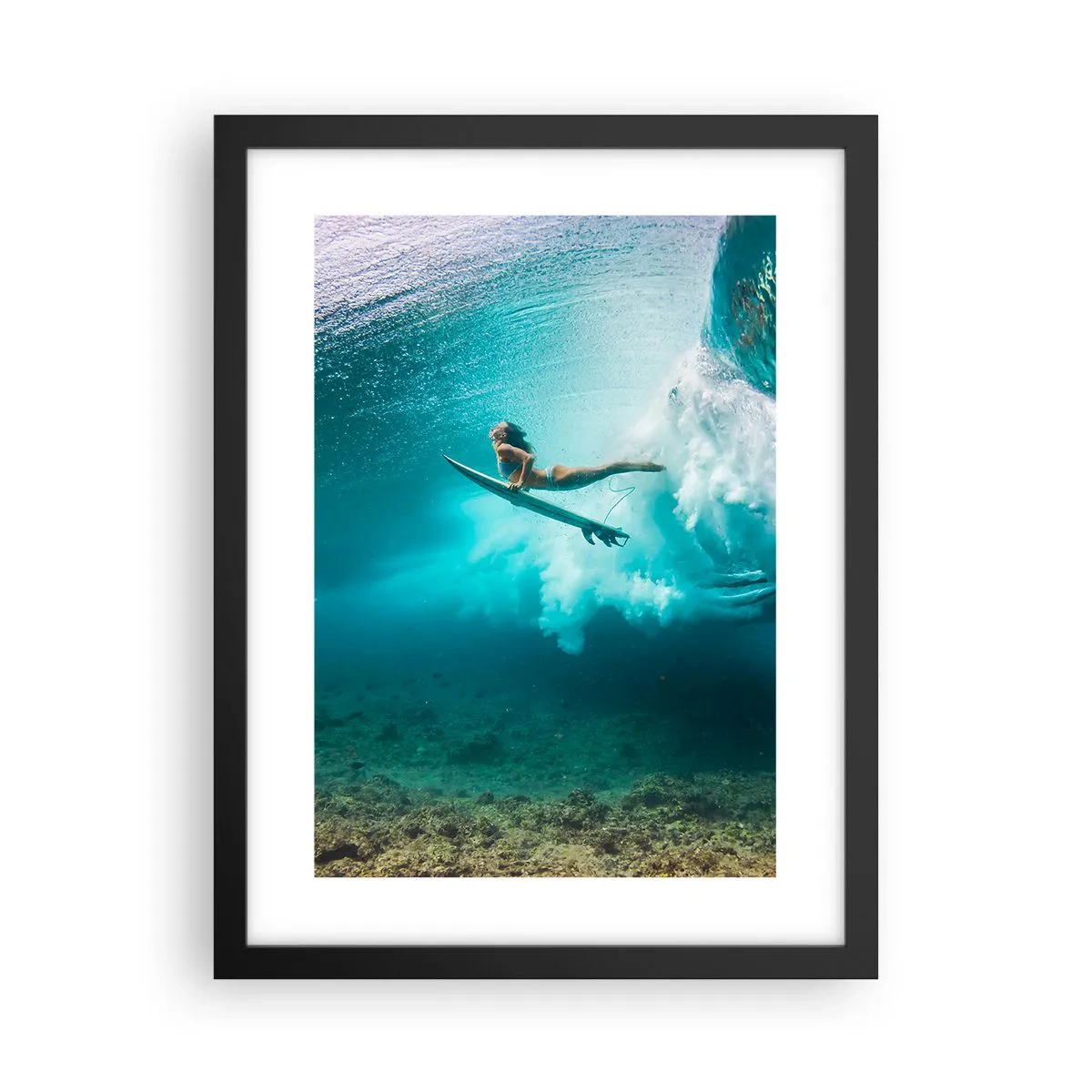 Poster in een zwarte lijst - Onderwaterwereld - 30x40 cm