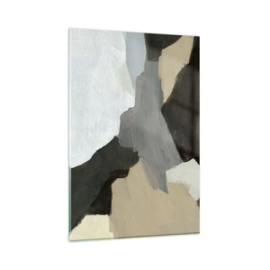 Schilderen op glas - Abstractie: het kruispunt van grijs - 80x120 cm