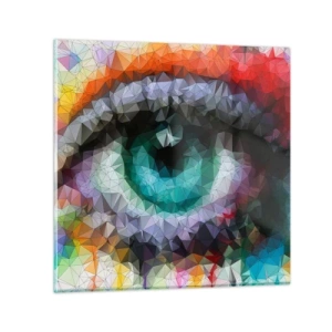 Schilderen op glas - Kristallijne gloed van de ogen - 30x30 cm