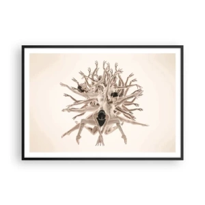 Poster in een zwarte lijst - Bloeiend in dans - 100x70 cm
