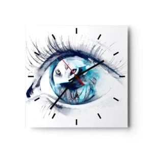 Wandklok - Klok - Oog in oog met wildheid - 30x30 cm