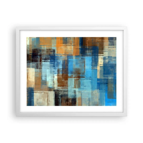 Poster in een witte lijst - Door de blauwe sluier - 50x40 cm