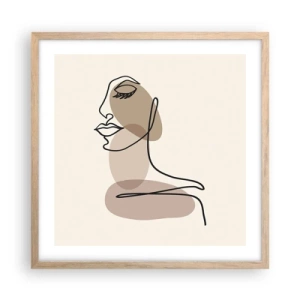 Een poster in een licht eiken lijst - Een bepaalde lijn van schoonheid - 50x50 cm