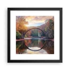 Poster in een zwarte lijst - Aan de andere kant van de spiegel - 30x30 cm