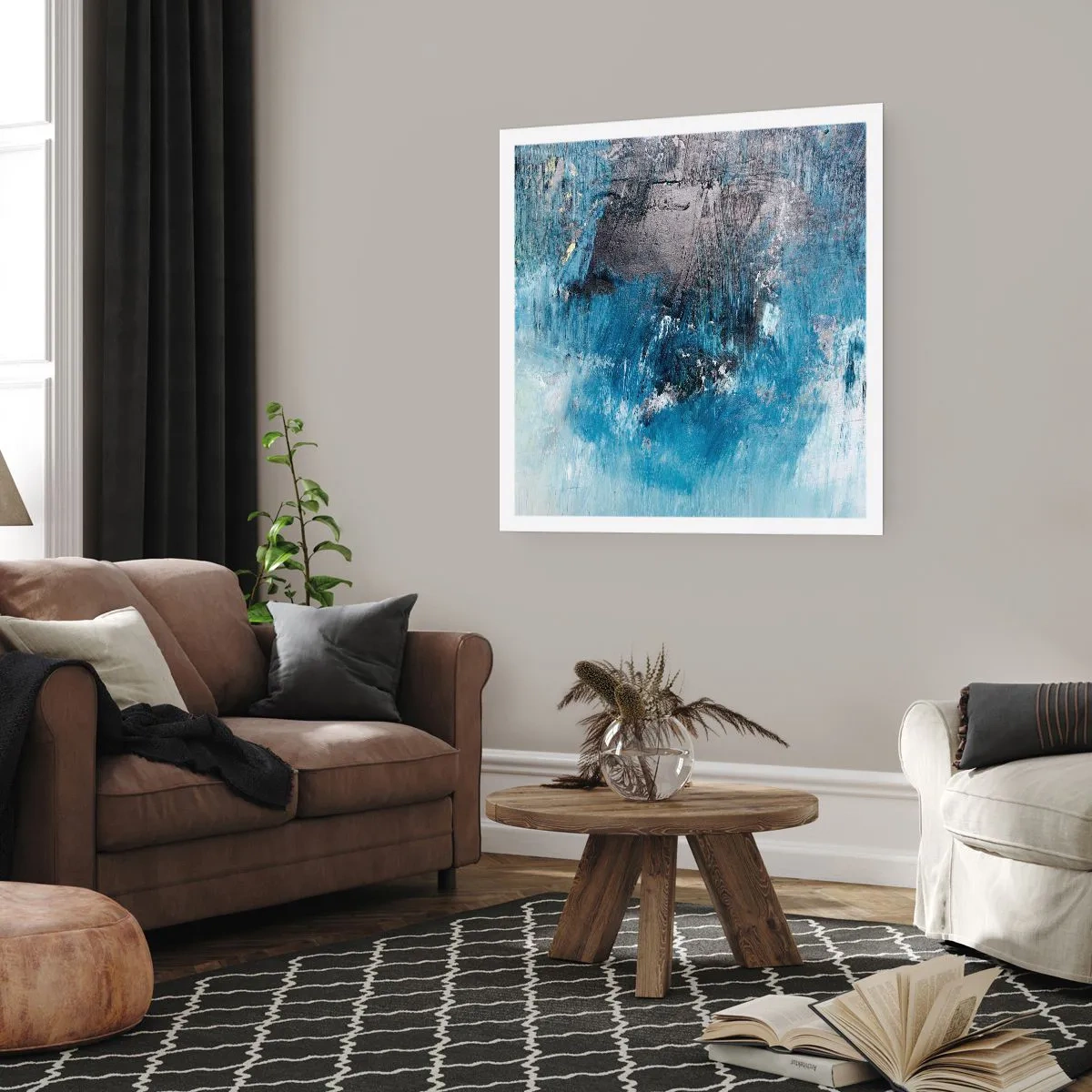 Poster - Rhapsody in Blauw - 30x30 cm