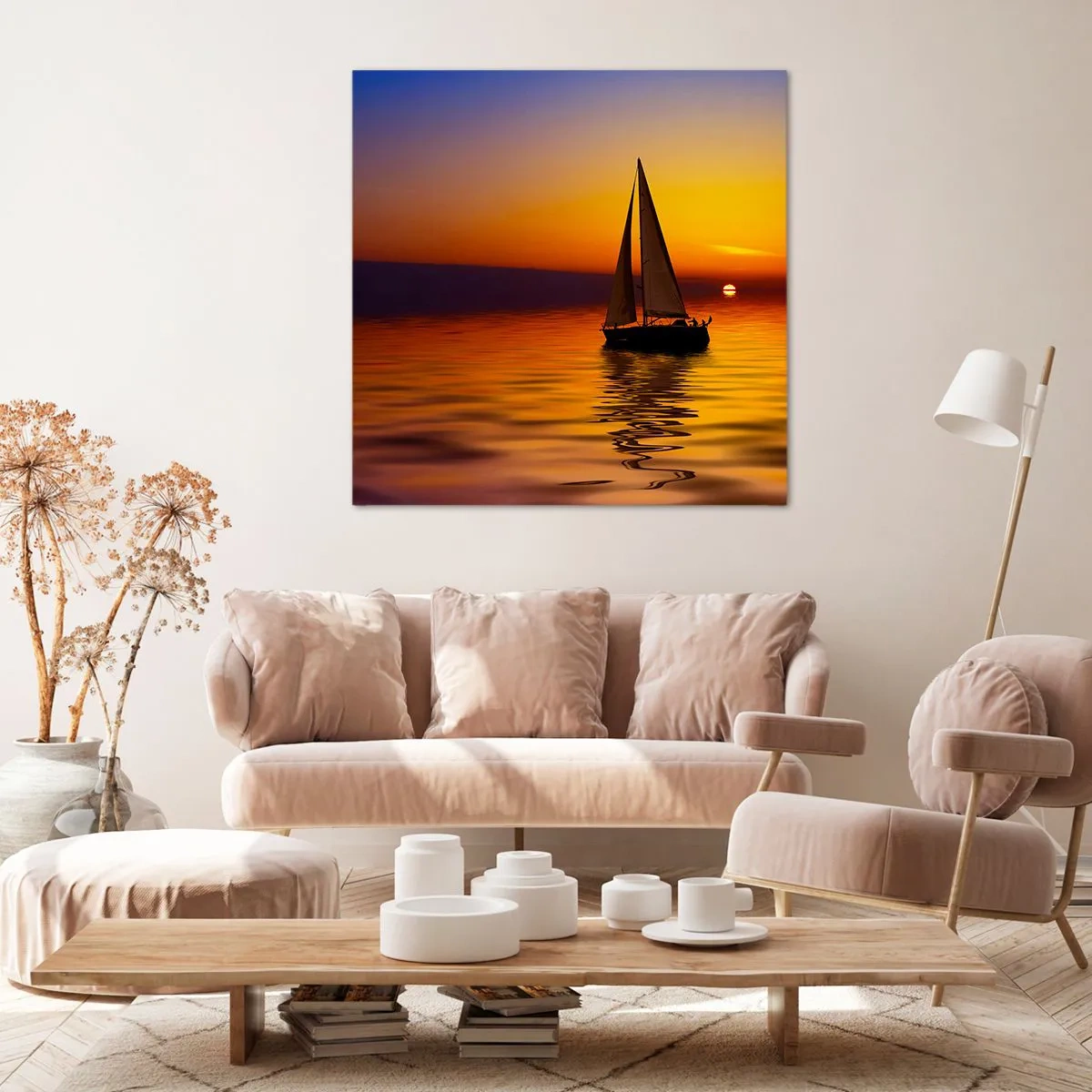 Schilderen op canvas - Hoe stil is het hier in de schemering... - 60x60 cm