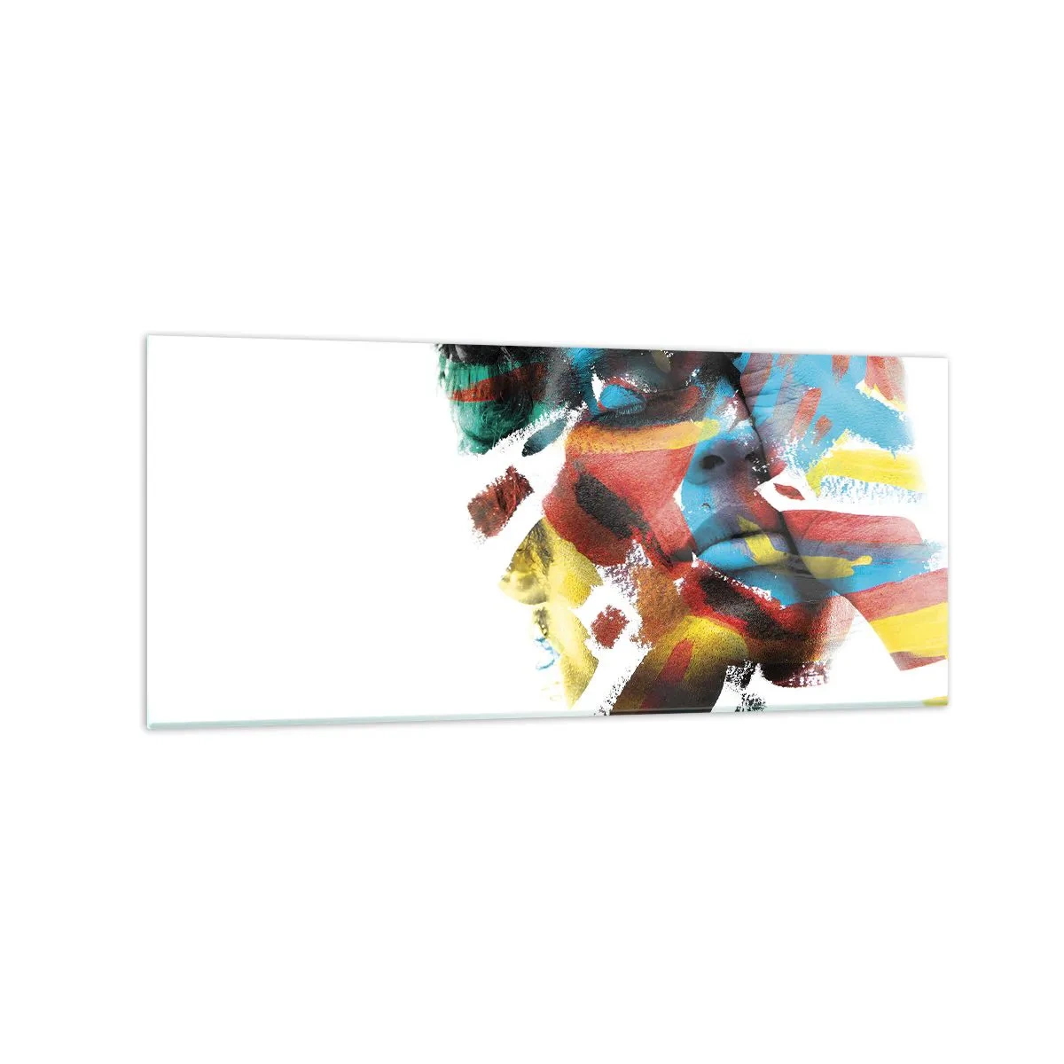 Schilderen op glas - Een kleurrijke persoonlijkheid - 120x50 cm