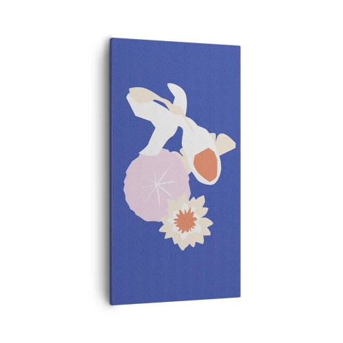 Schilderen op canvas - Compositie van bloemen en knoppen - 55x100 cm