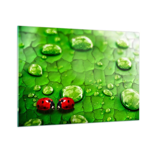 Schilderen op glas - Ontmoeting in het groen - 100x70 cm