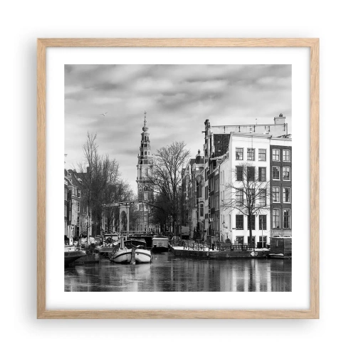 Een poster in een licht eiken lijst - Amsterdamse sferen - 50x50 cm