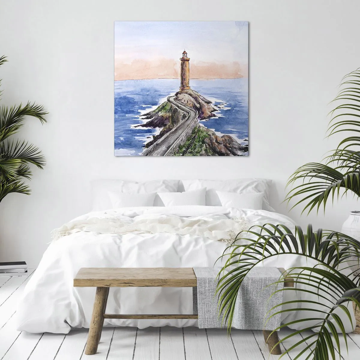Schilderen op canvas - Kijkend naar de zee - 60x60 cm