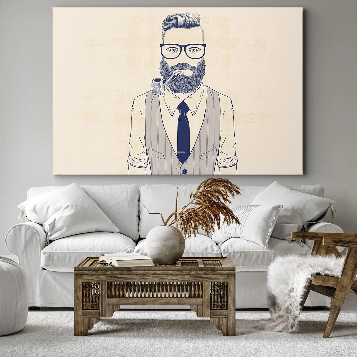 Schilderen op canvas - Vrolijk, mannelijk en modieus - 120x80 cm