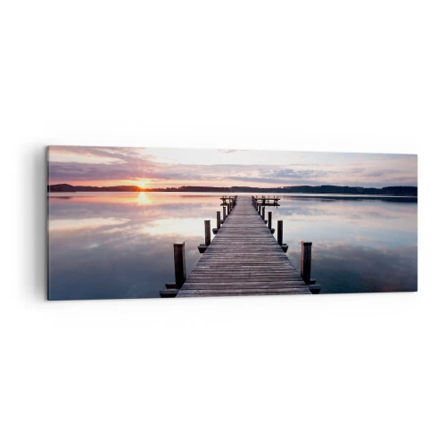 Schilderen op canvas - Een rustige grens tussen dag en nacht - 140x50 cm
