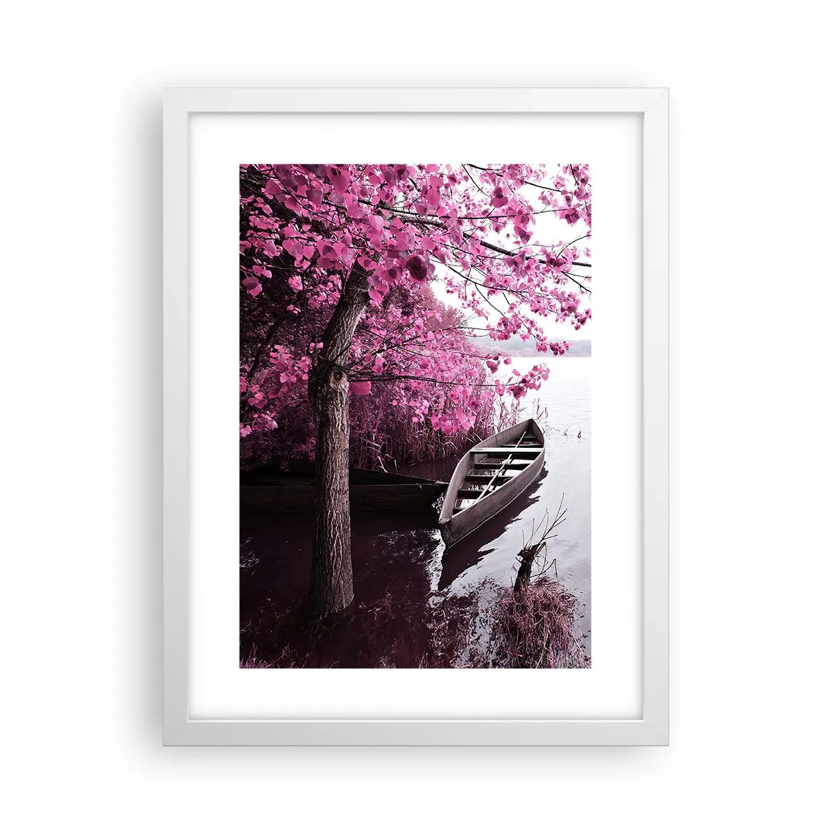 Poster in een witte lijst - In roze stilte - 30x40 cm